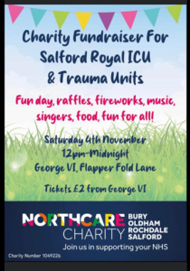 Image is from a Charity Fundraiser for Salford Royal ICU and Trauma unit Facebook group