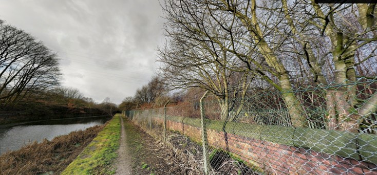 Canal path alongside HMP Forest Bank Prison. Via Google Images