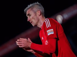 Matty Lund after the match v MK Dons. Image credit: Salford City Twitter