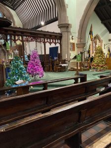 Inside St Paul's Church Walkden during the Christmas Tree Festival