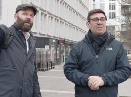 Salford Mayor Paul Dennett (left) and Greater Manchester Mayor Andy Burnham (right)