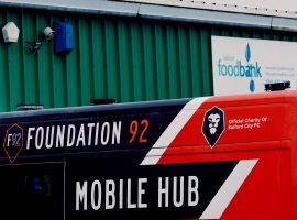 Foundation 92 donating to Salford Foodbank - via Salford City FC