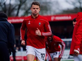 Matt Smith warms up ahead of Salford City v Tranmere. Image Credit: Salford City FC