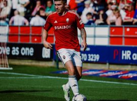 Declan John playing for Salford City. Image Credit - Salford City FC