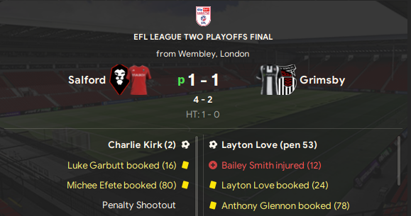 A playoff final win v Grimsby on penalties