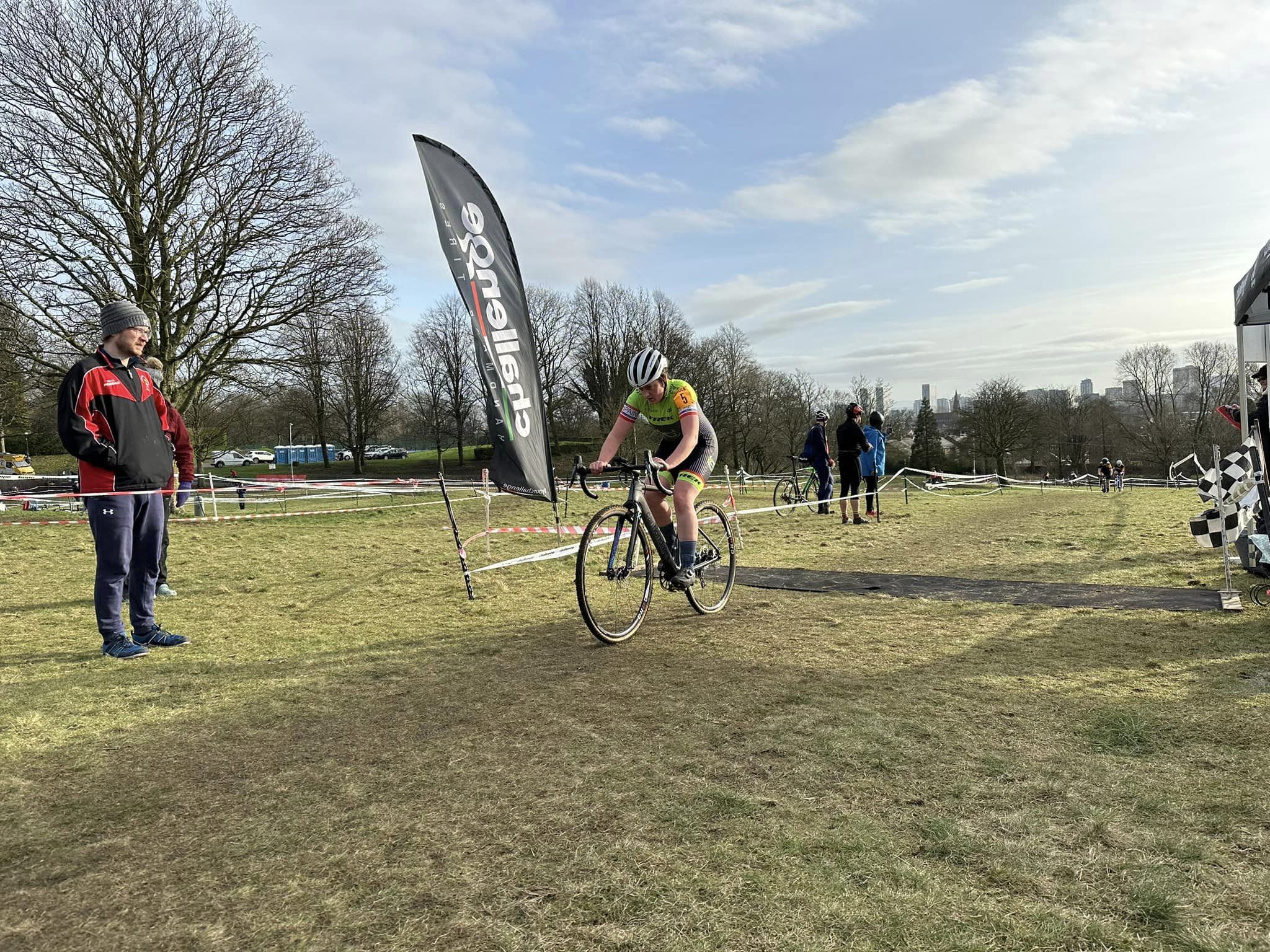 Image of cyclists crossing the finish line