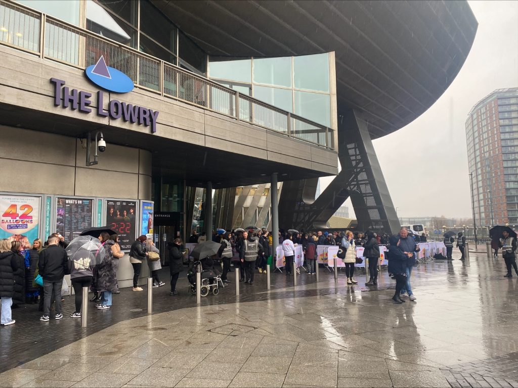 Crowds gathering outside The Lowry as BGT takes over.