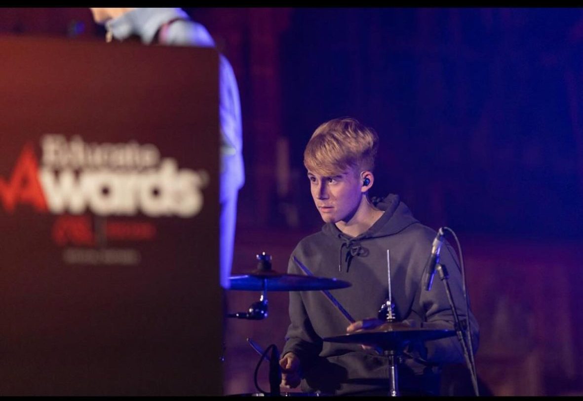 Ted playing drums 