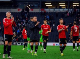 Salford applaud their travelling fans - via Salford City Twitter