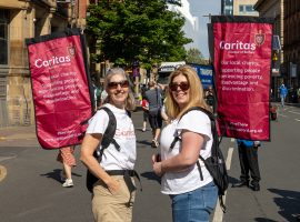 Photo of Carritas walkers doing a fundraiser in the past - Provided by Carritas