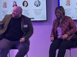 Steven Fry and Dr Maria Stukoff at the event