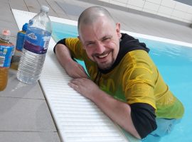 "Brilliant, overwhelmed, emotional" - Little Hulton man walks 10k fully clothed in pool to raise cash for cancer ward