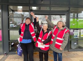 Image of Hazel and Alison protesting.