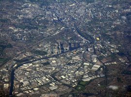 Image of Salford and Manchester taken/ owned by M J Richardson, Wikimedia.