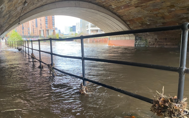 River Irwell burst banks Storm Bert