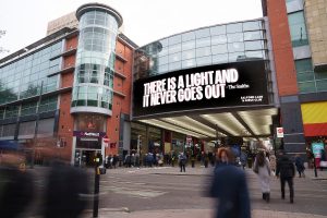 Salford Lads Club billboard in Manchester