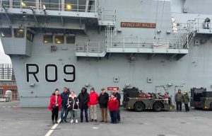 Gary and the visitors on the ship