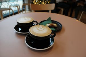 Two latte's with the Cannoli's - Image by Fin Griggs