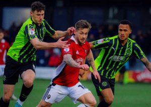 Salford's Conor McAleny against Fleetwood - Salford City