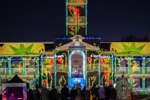 Swinton Ark illuminated in front of residents - Images (Credit: Not Quite Light)