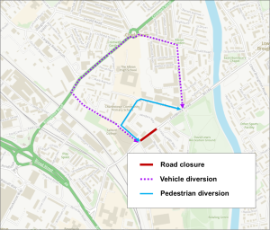 Map of the road closure and diversions - Salford City Council