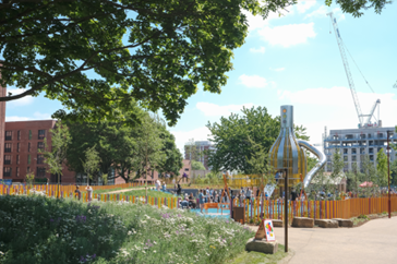 University of Salford development Picture shows: Ancoats Green designed by place designers, Planit for Manchester City Council