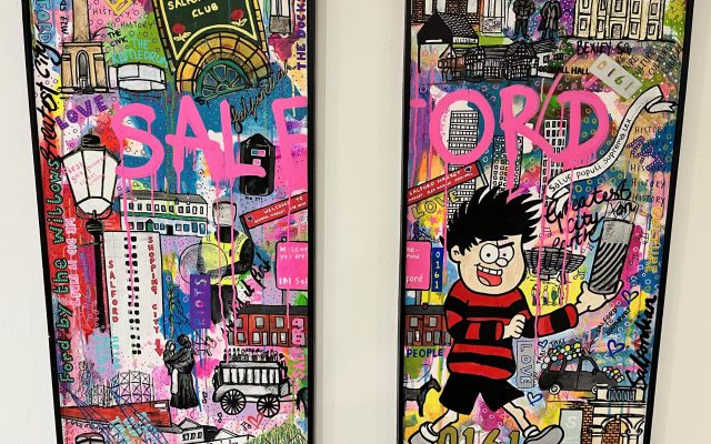 Salford artist celebrates city’s past and present through vibrant paintings