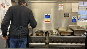 Boiling the vegetables in the kitchen (Hannah Whiting, 2025)