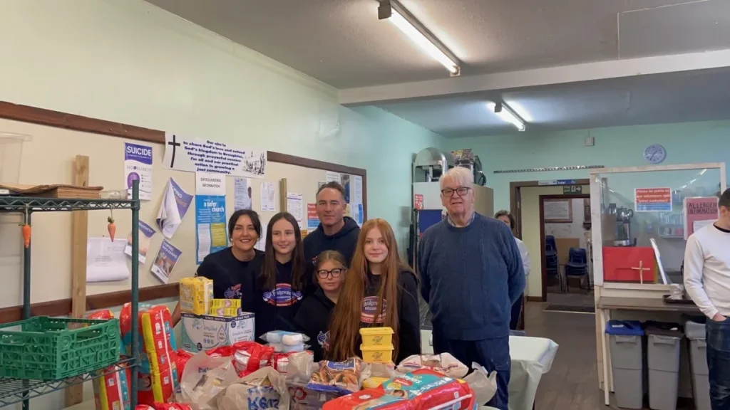 The Bridgewater foundation team dropping off half-term packages at St James' Church, Salford