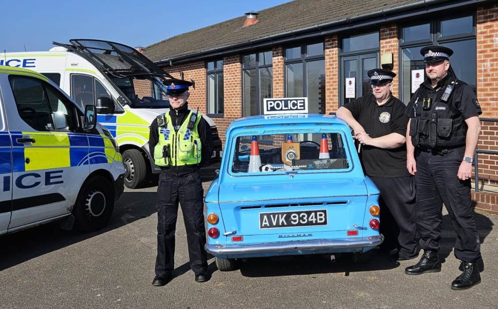 Morning of Memories organiser Paul Fairclough, next to the vintage police car