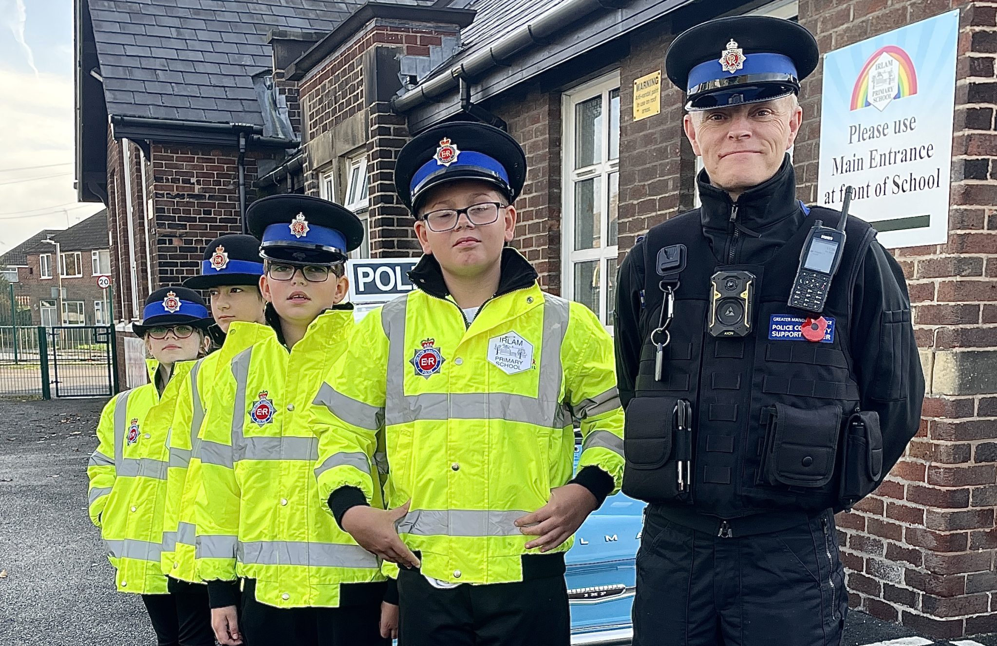 Salford school's "police students" crack down on speeding and parking