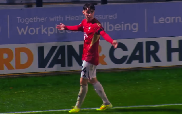 Ruben Butt celebrating his brace. (https://www.youtube.com/watch?v=PZ8GHL9FTUA)