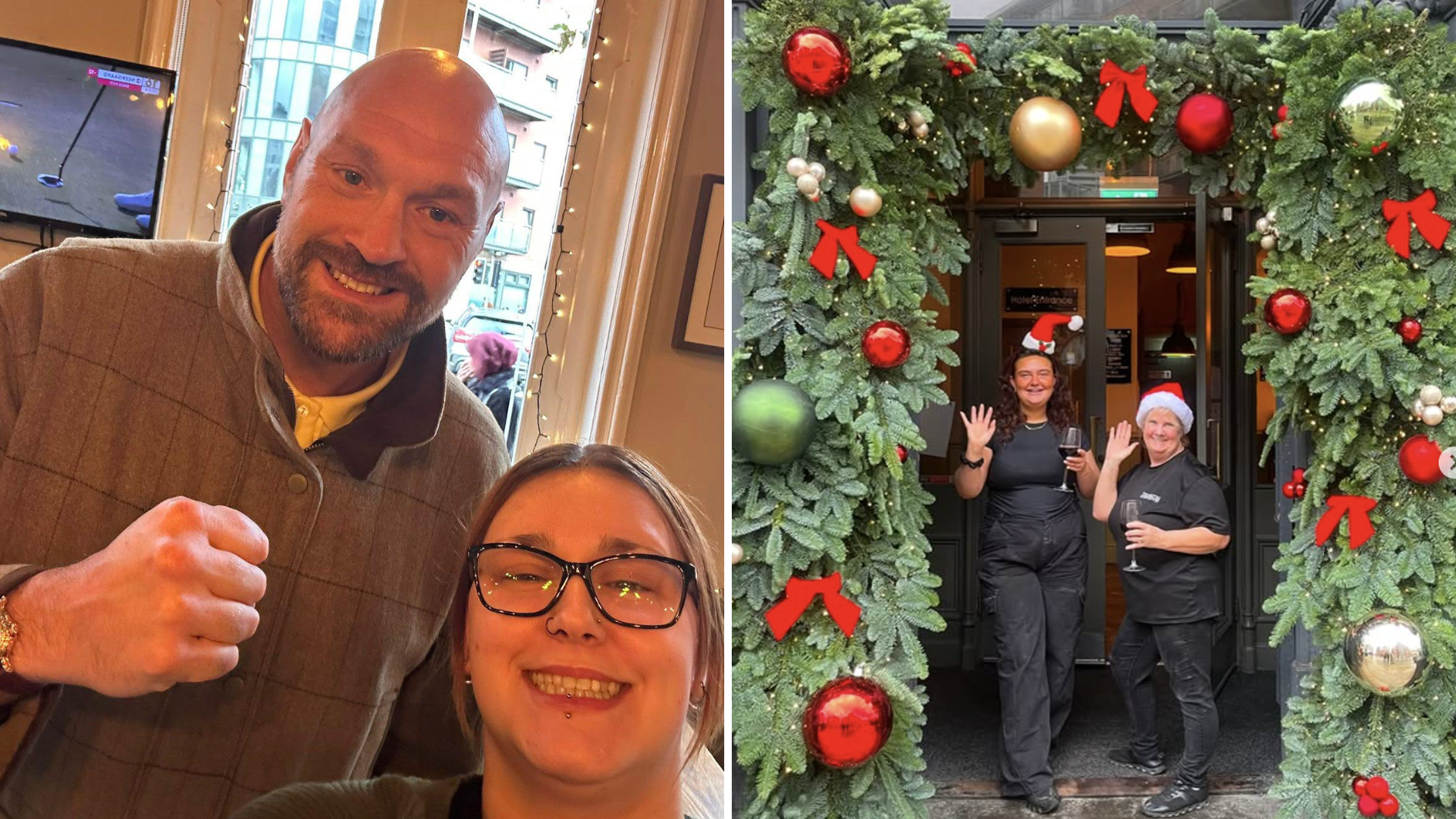 Former world champion boxer Tyson Fury visits Salford pub ahead of Christmas